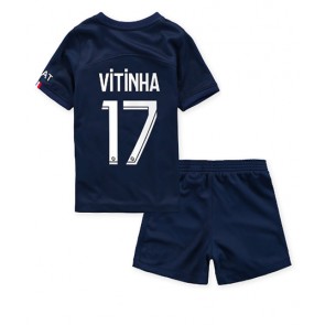 Paris Saint-Germain Vitinha Ferreira #17 kläder Barn 2022-23 Hemmatröja Kortärmad (+ korta byxor)
